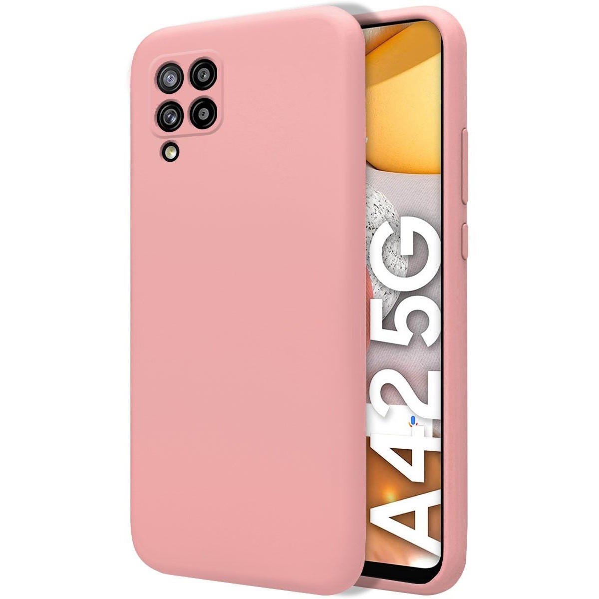 Funda Silicona Líquida Ultra Suave para Samsung Galaxy A42 5G color Rosa