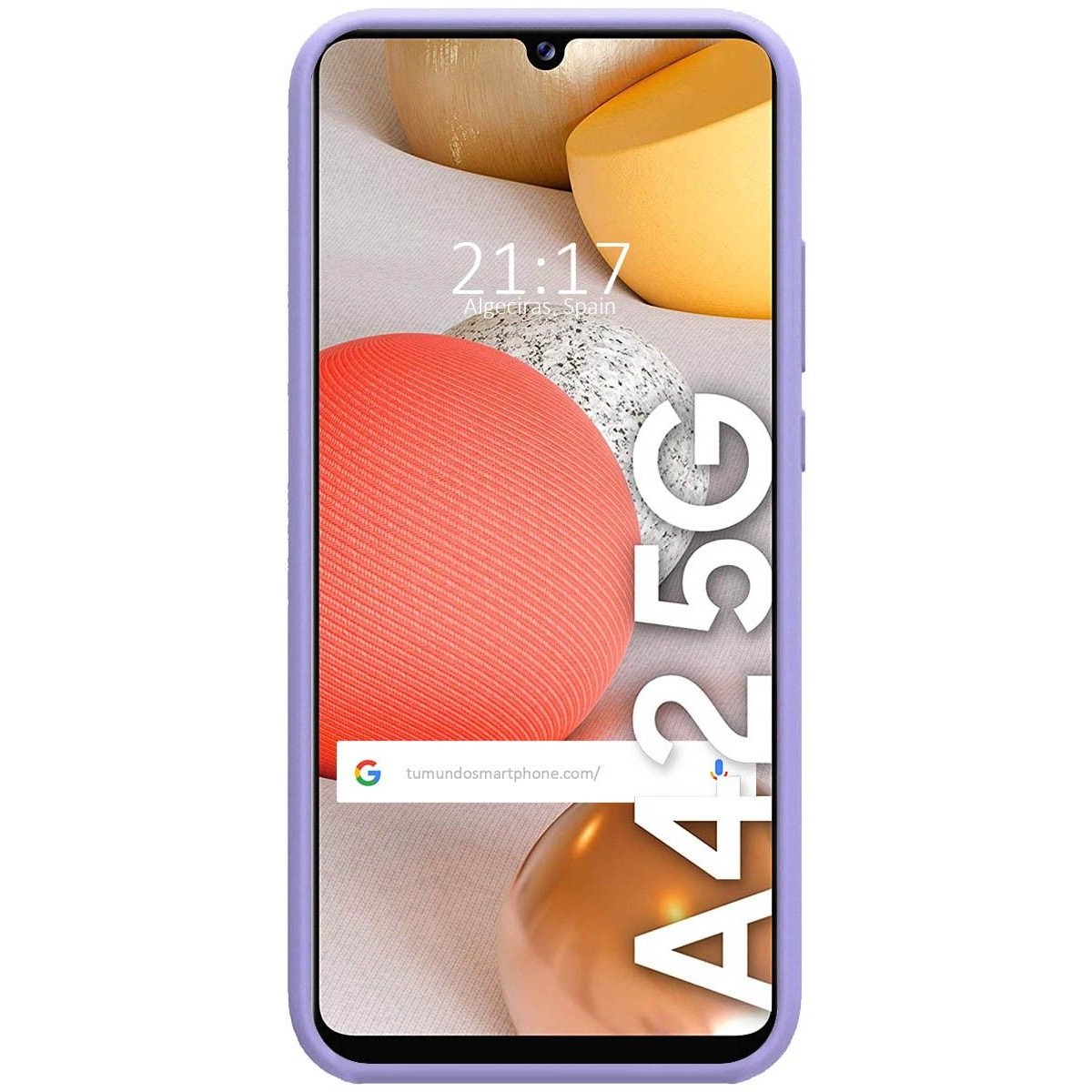 Funda Silicona Líquida Ultra Suave para Samsung Galaxy A42 5G color Morada