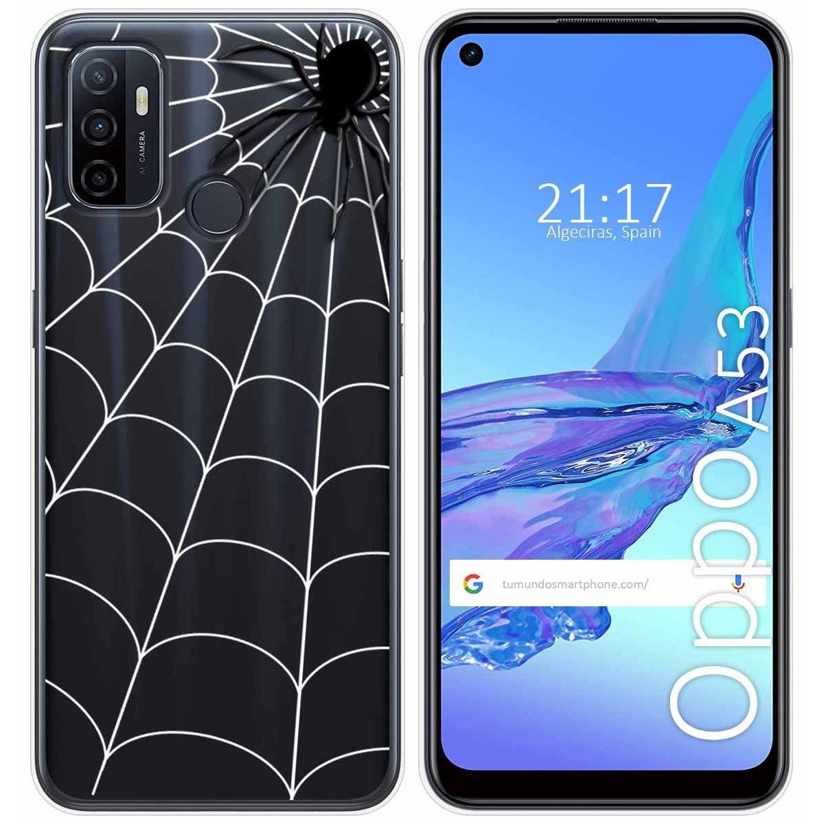 Funda Gel Transparente para Oppo A53 / A53s diseño Araña Dibujos