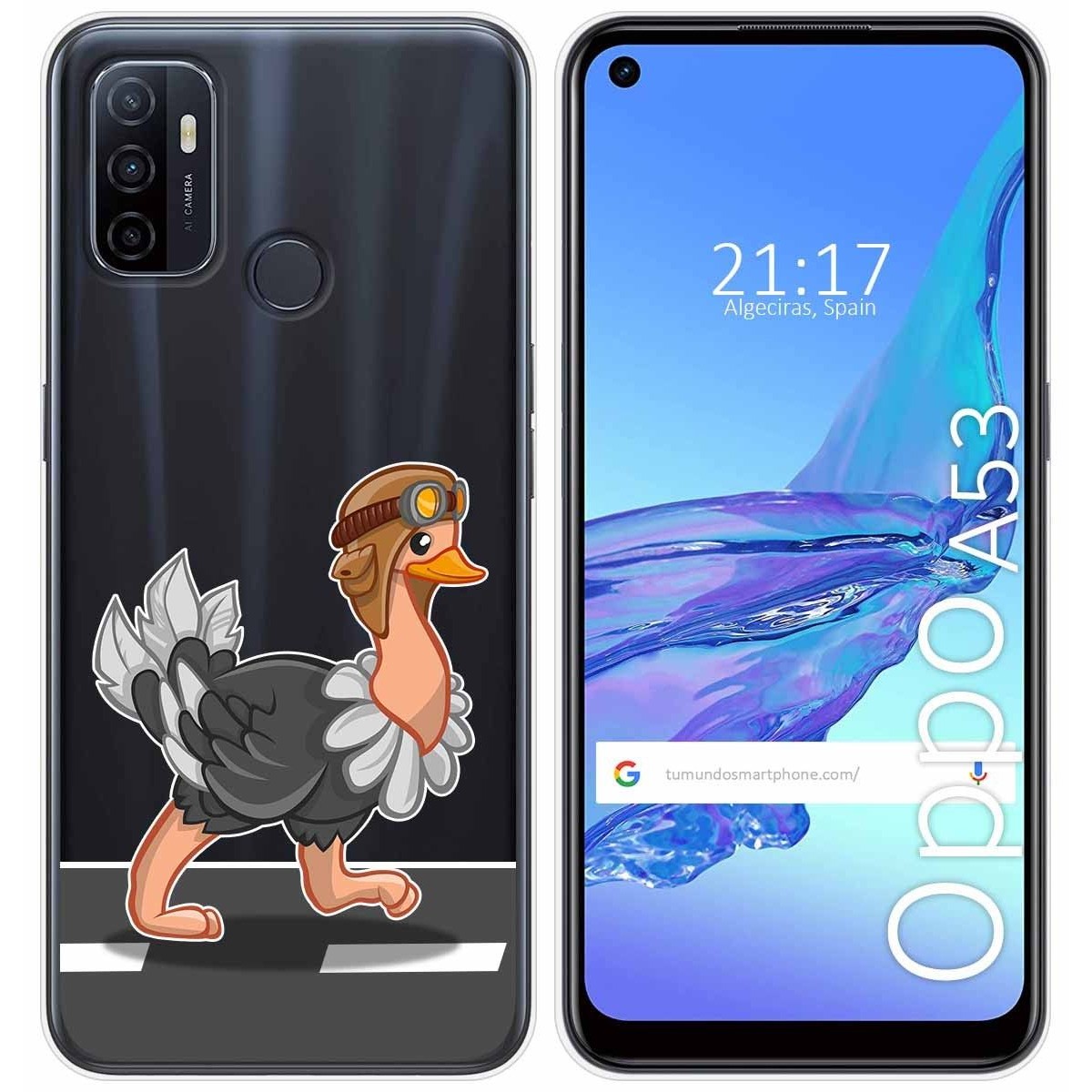 Funda Gel Transparente para Oppo A53 / A53s diseño Avestruz Dibujos