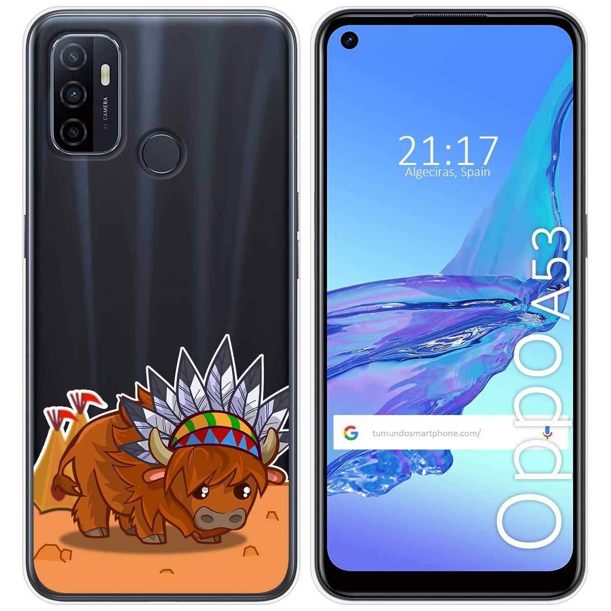 Funda Gel Transparente para Oppo A53 / A53s diseño Bufalo Dibujos