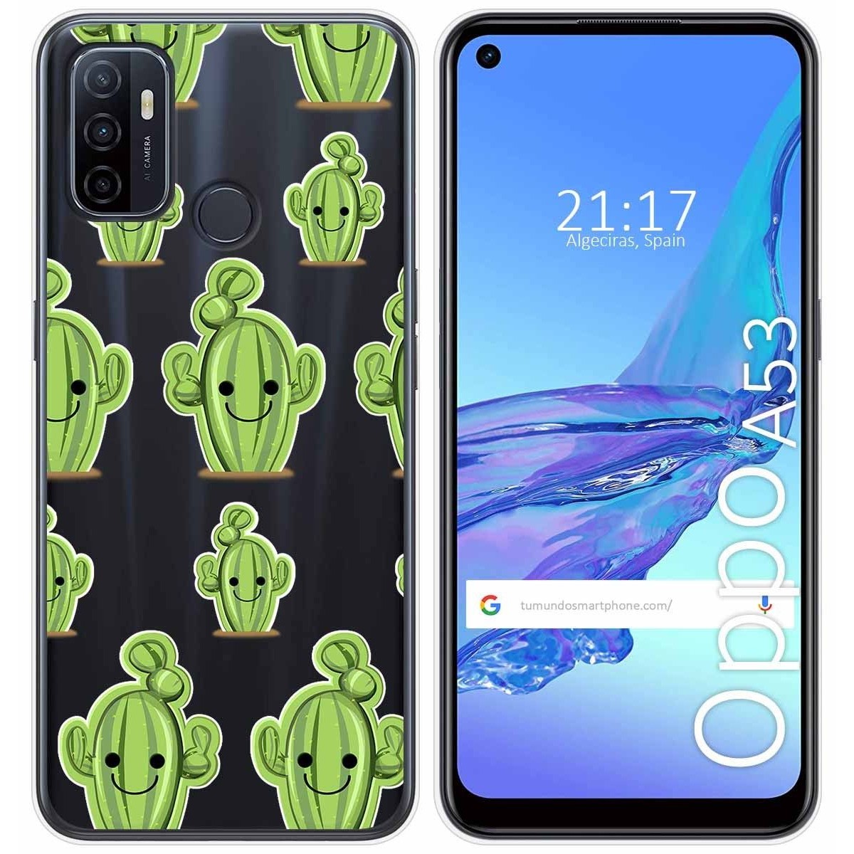 Funda Gel Transparente para Oppo A53 / A53s diseño Cactus Dibujos