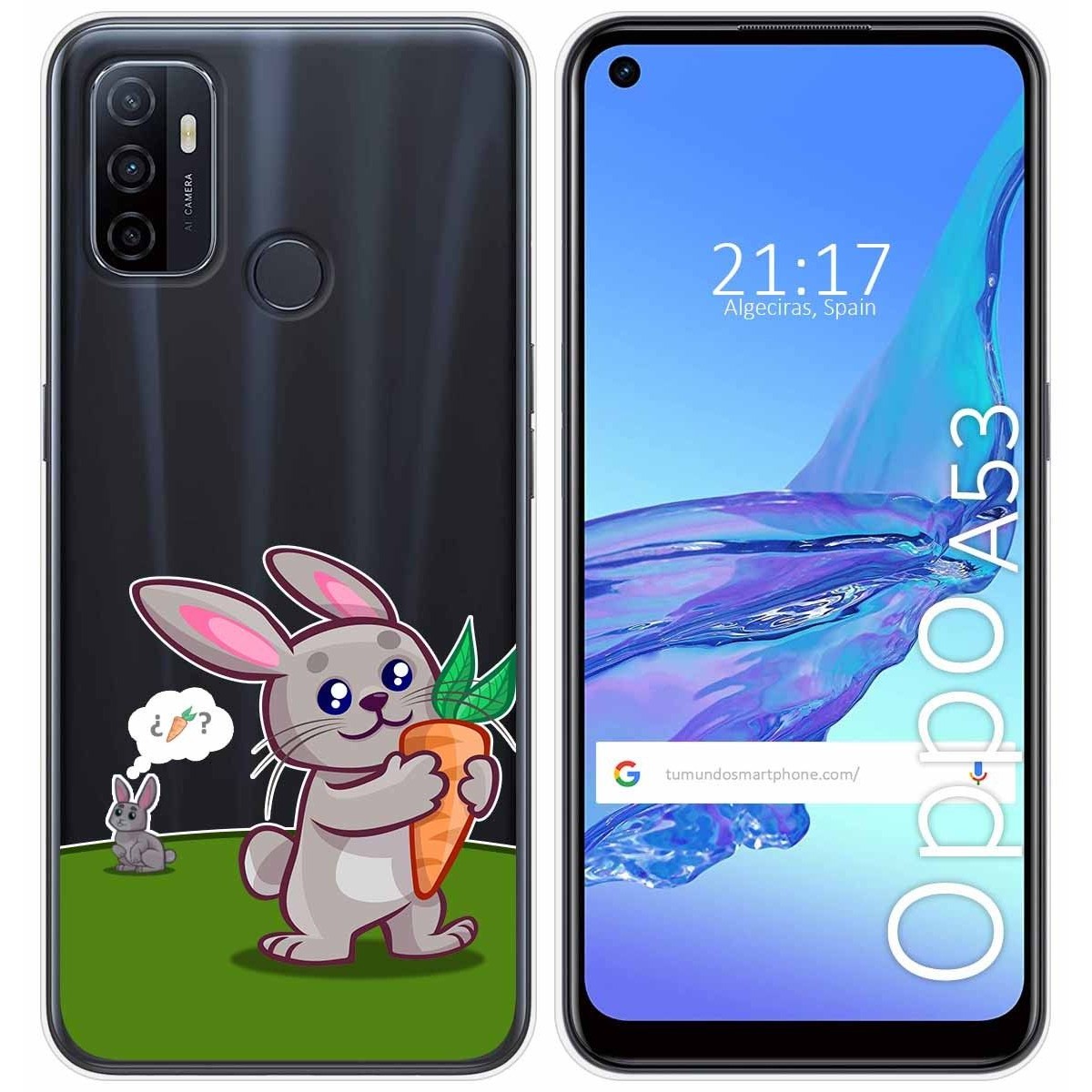 Funda Gel Transparente para Oppo A53 / A53s diseño Conejo Dibujos