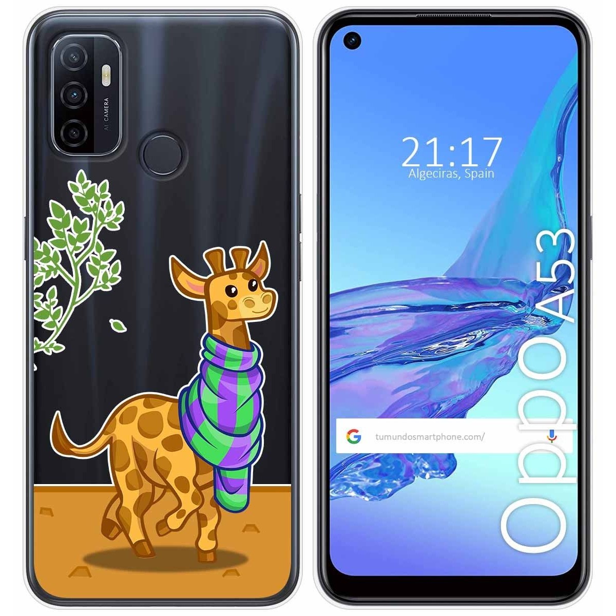 Funda Gel Transparente para Oppo A53 / A53s diseño Jirafa Dibujos