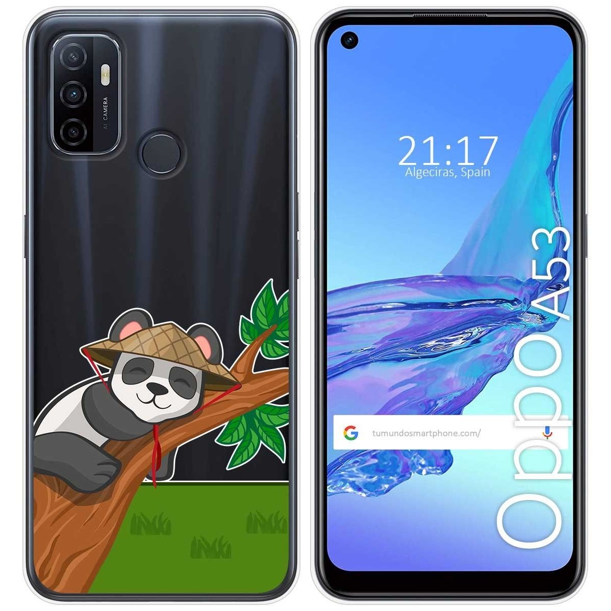 Funda Gel Transparente para Oppo A53 / A53s diseño Panda Dibujos