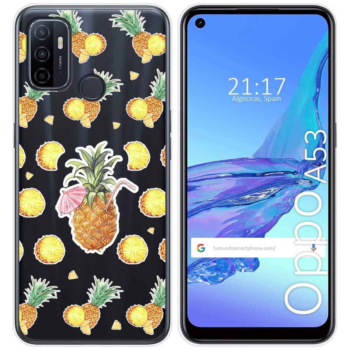 Funda Gel Transparente para Oppo A53 / A53s diseño Piña Dibujos