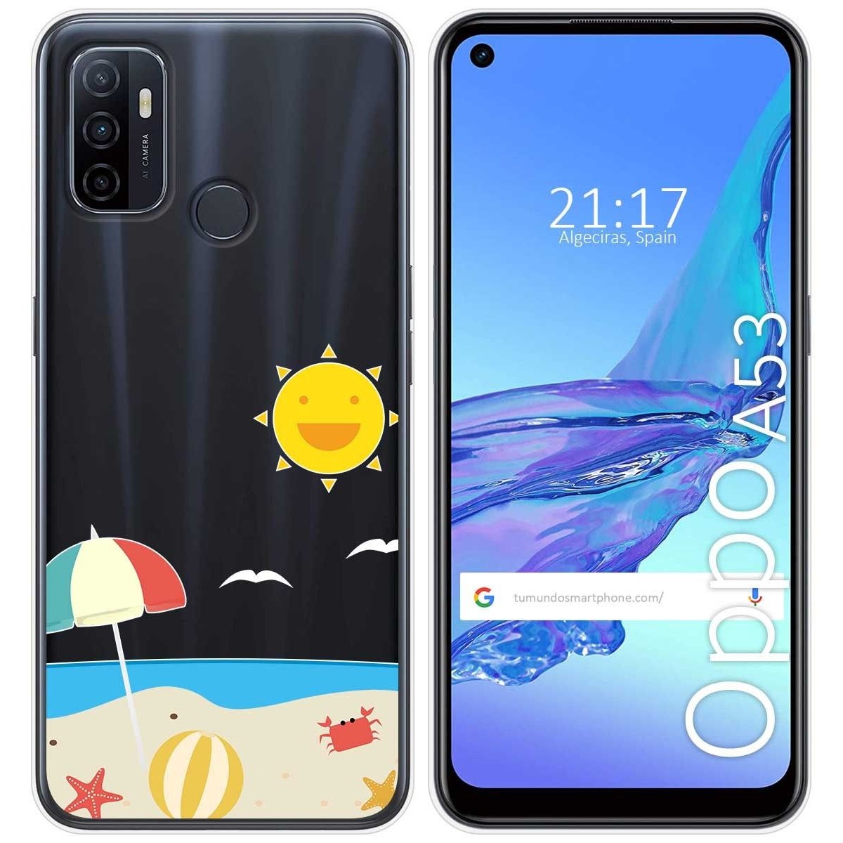 Funda Gel Transparente para Oppo A53 / A53s diseño Playa Dibujos