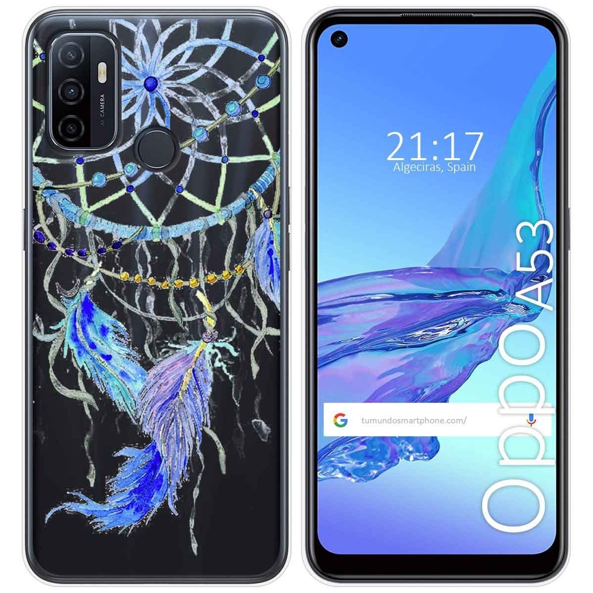 Funda Gel Transparente para Oppo A53 / A53s diseño Plumas Dibujos