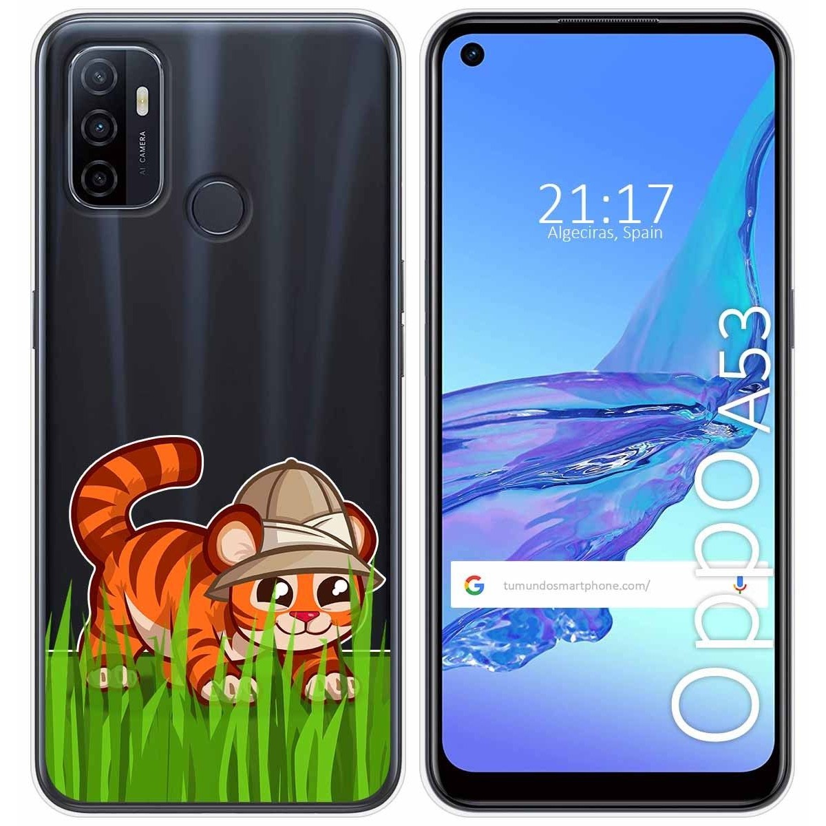 Funda Gel Transparente para Oppo A53 / A53s diseño Tigre Dibujos