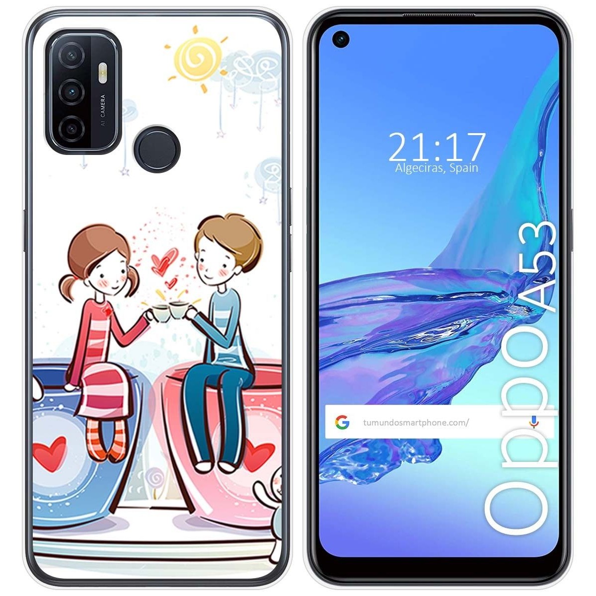 Funda Gel Tpu para Oppo A53 / A53s diseño Café Dibujos
