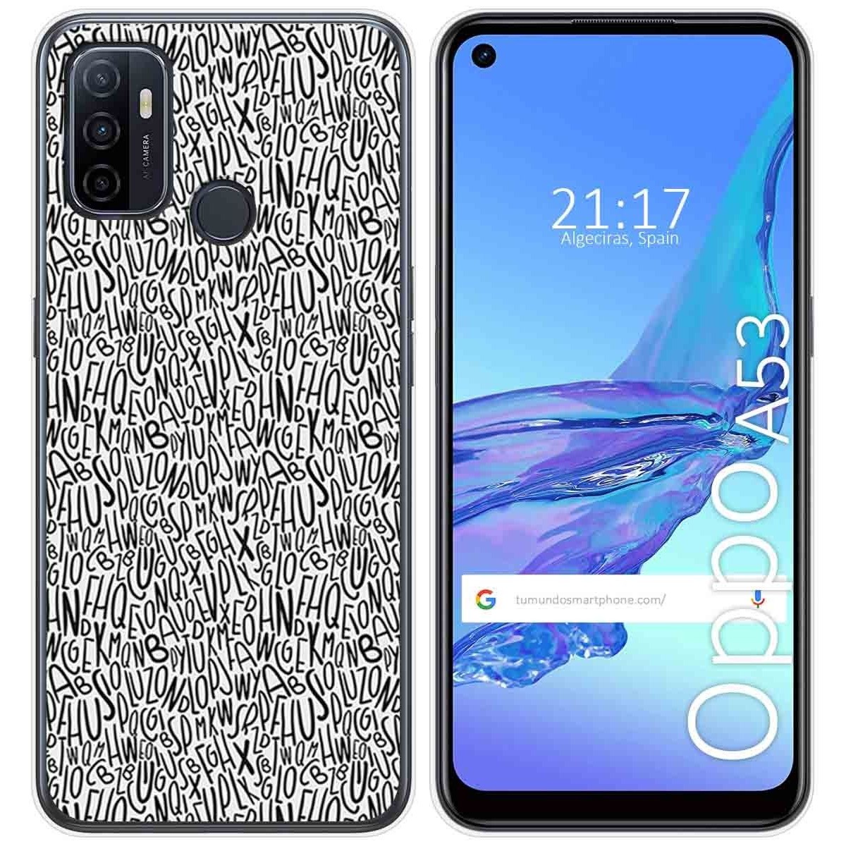 Funda Gel Tpu para Oppo A53 / A53s diseño Letras Dibujos