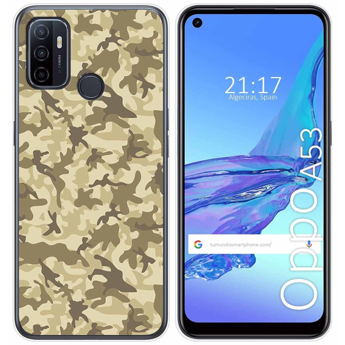 Funda Gel Tpu para Oppo A53 / A53s diseño Sand Camuflaje Dibujos