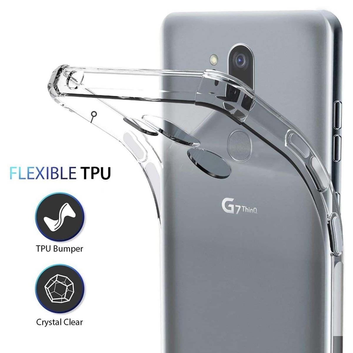 Funda Gel Tpu Anti-Shock Transparente para Lg G7 ThinQ