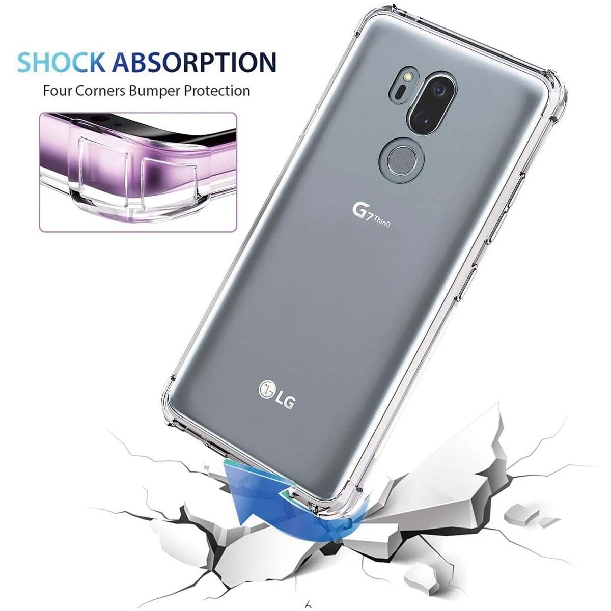 Funda Gel Tpu Anti-Shock Transparente para Lg G7 ThinQ