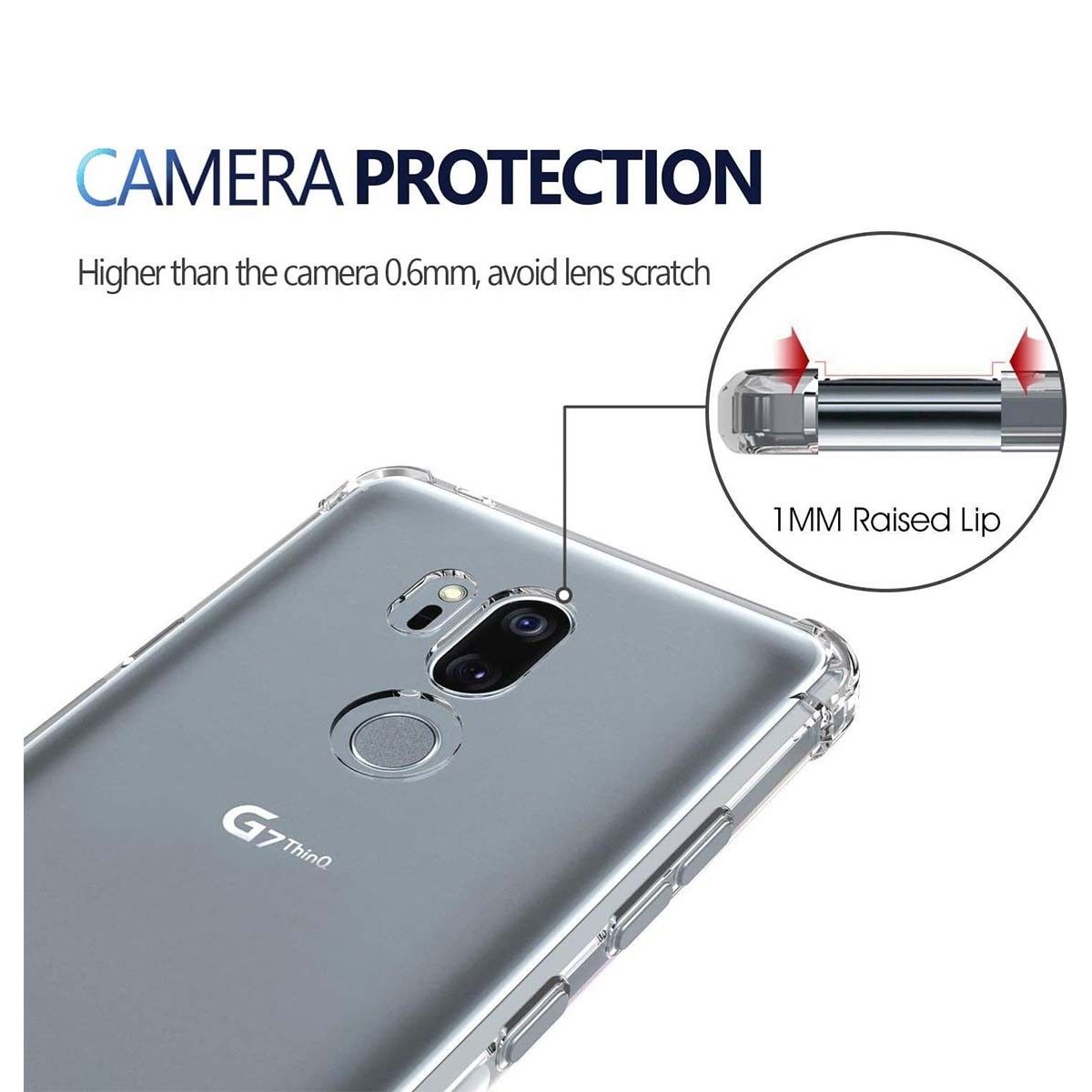Funda Gel Tpu Anti-Shock Transparente para Lg G7 ThinQ