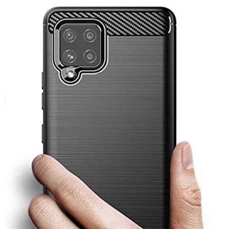 Funda Gel Tpu Tipo Carbon Negra para Samsung Galaxy A42 5G