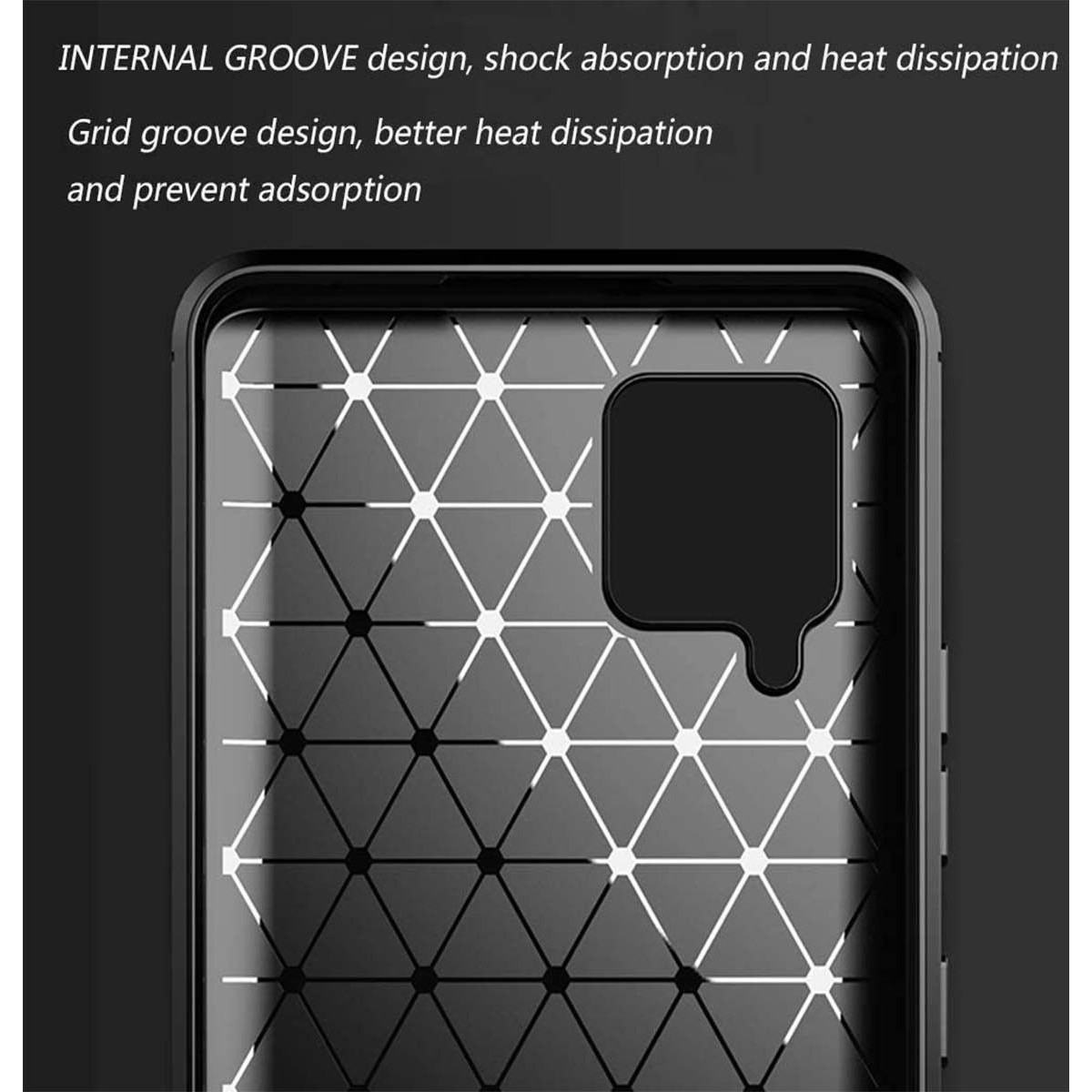 Funda Gel Tpu Tipo Carbon Negra para Samsung Galaxy A42 5G