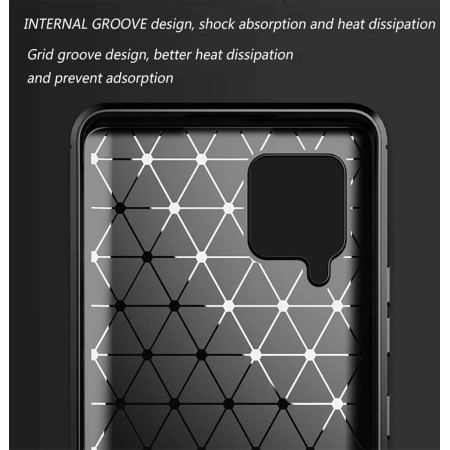 Funda Gel Tpu Tipo Carbon Negra para Samsung Galaxy A42 5G