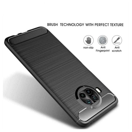 Funda Gel Tpu Tipo Carbon Negra para Xiaomi Mi 10T Lite