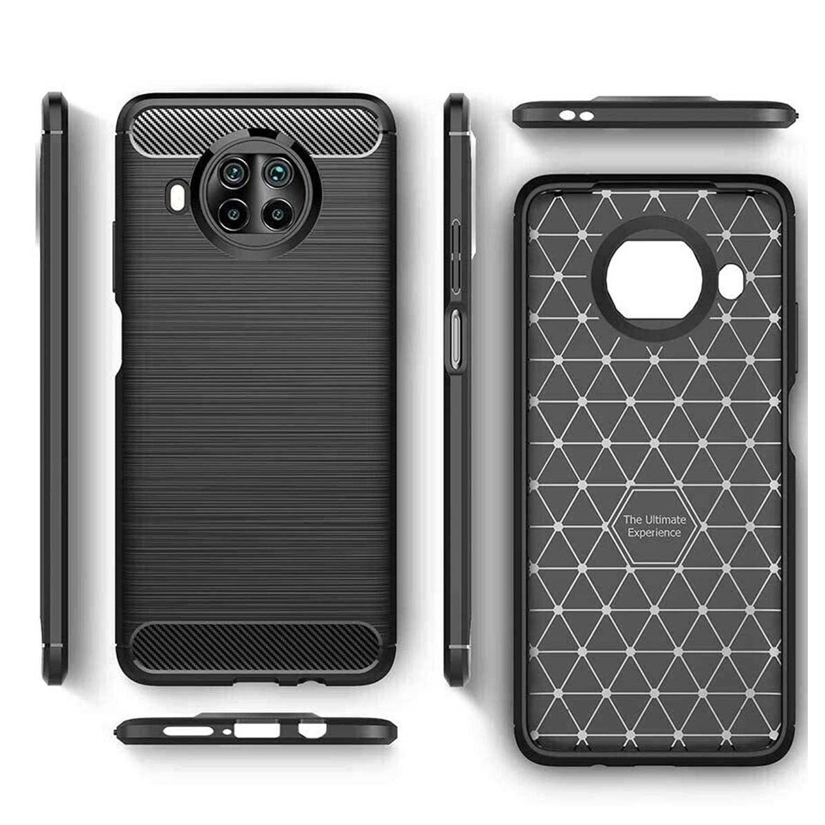Funda Gel Tpu Tipo Carbon Negra para Xiaomi Mi 10T Lite