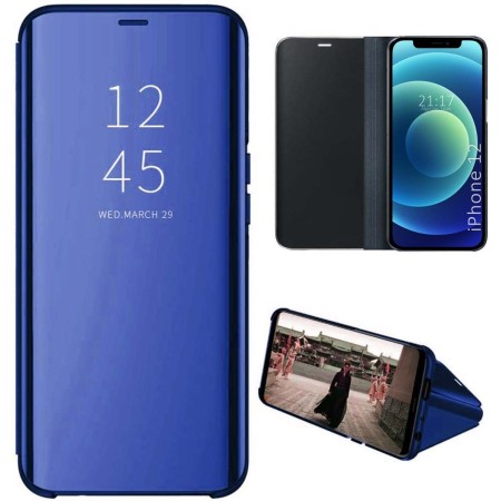 Funda Flip Cover Clear View para Iphone 12 Pro Max (6.7) color Azul