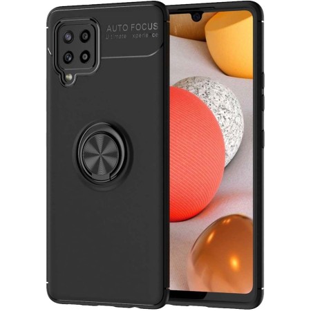 Funda Magnetica Soporte con Anillo Giratorio 360 para Samsung Galaxy A42 5G Negra