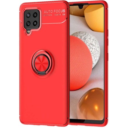 Funda Magnetica Soporte con Anillo Giratorio 360 para Samsung Galaxy A42 5G Roja