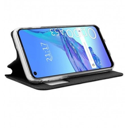 Funda Libro Soporte con Ventana para Oppo A53 / A53s color Negra