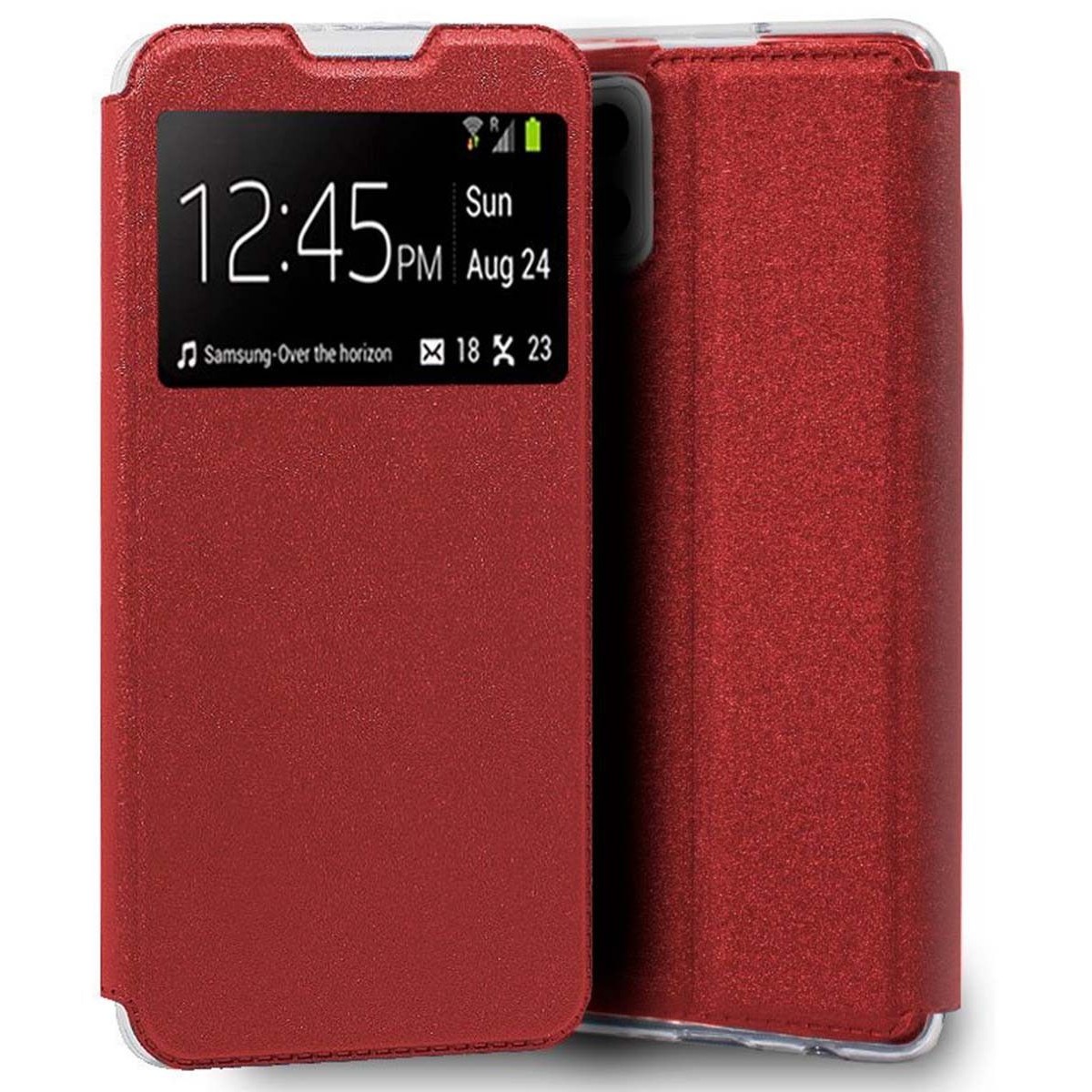 Funda Libro Soporte con Ventana para Samsung Galaxy A42 5G color Roja
