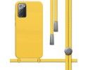 Funda Silicona Líquida con Cordón para Samsung Galaxy Note 20 color Amarilla