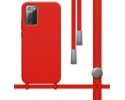 Funda Silicona Líquida con Cordón para Samsung Galaxy Note 20 color Roja