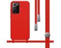 Funda Silicona Líquida con Cordón para Samsung Galaxy Note 20 Ultra color Roja