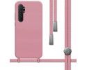 Funda Silicona Líquida con Cordón para Xiaomi Mi Note 10 Lite color Rosa
