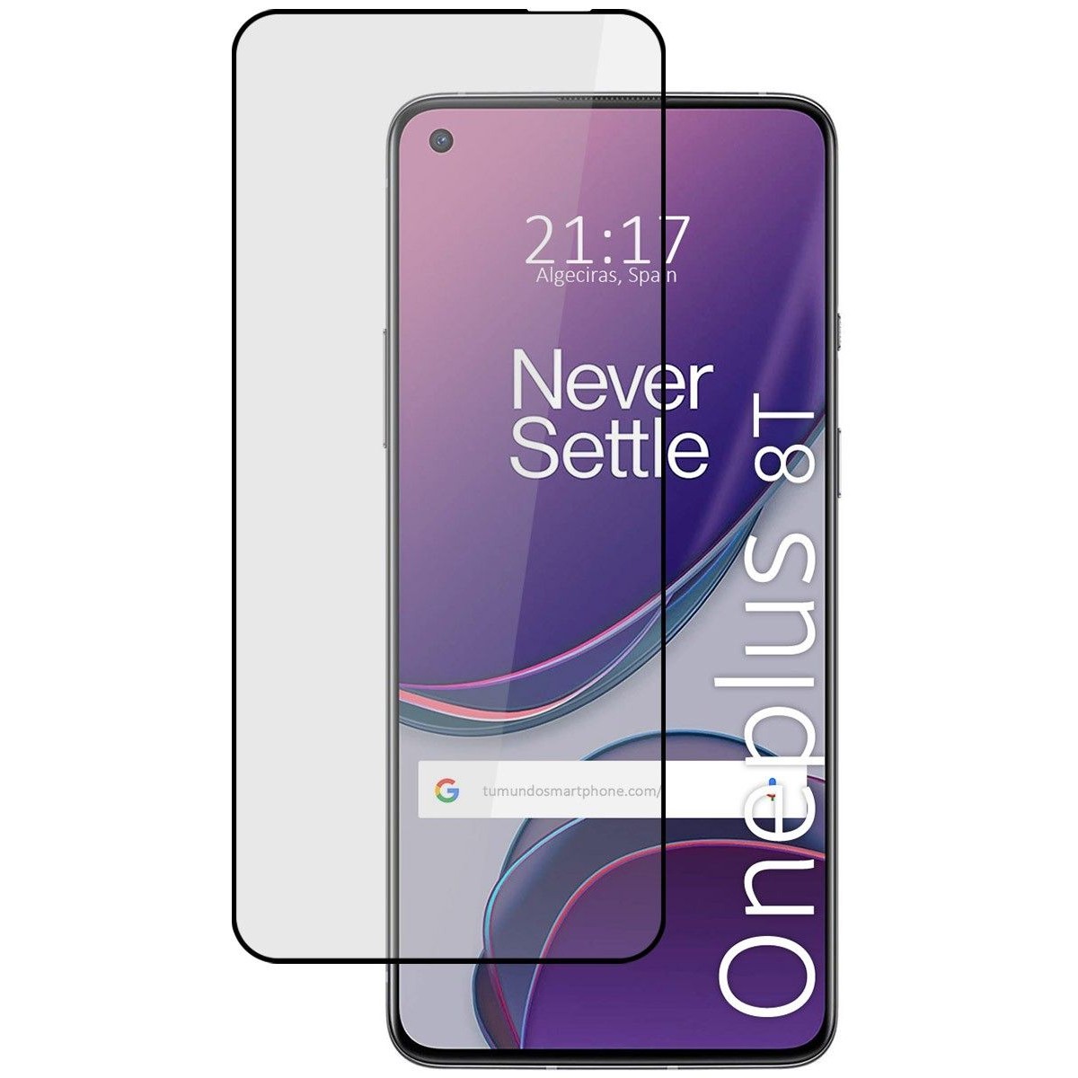 Protector Cristal Templado Completo 5D Full Glue Negro para OnePlus 8T 5G Vidrio