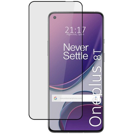 Protector Cristal Templado Completo 5D Full Glue Negro para OnePlus 8T 5G Vidrio