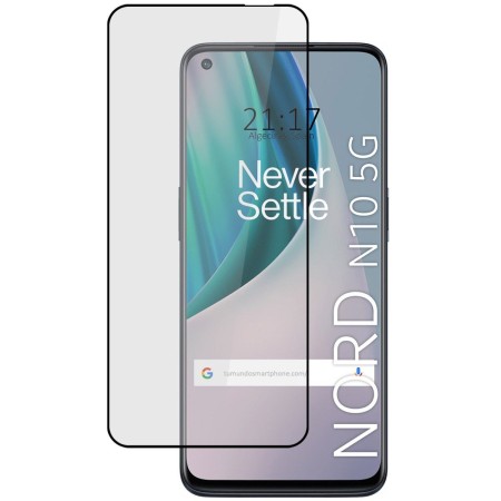 Protector Cristal Templado Completo 5D Full Glue Negro para OnePlus Nord N10 5G Vidrio