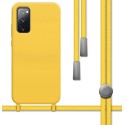Funda Silicona Líquida con Cordón para Samsung Galaxy S20 FE color Amarilla