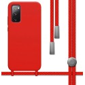 Funda Silicona Líquida con Cordón para Samsung Galaxy S20 FE color Roja