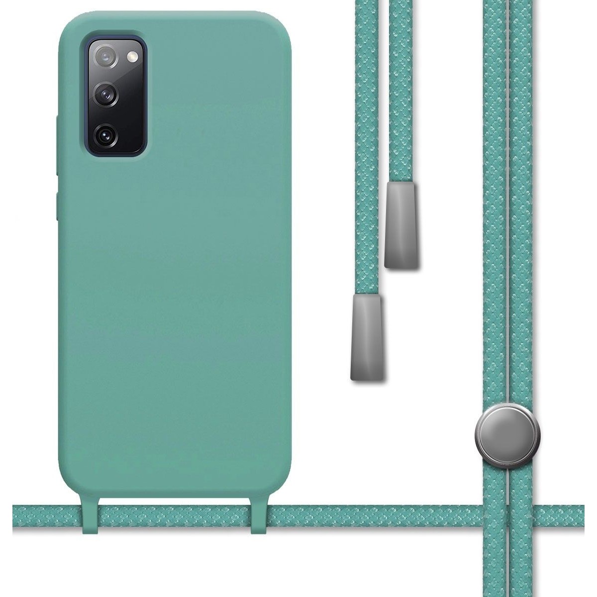 Funda Silicona Líquida con Cordón para Samsung Galaxy S20 FE color Verde