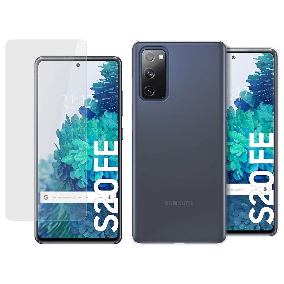 Pack 2 En 1 Funda Gel Transparente + Protector Cristal Templado para Samsung Galaxy S20 FE