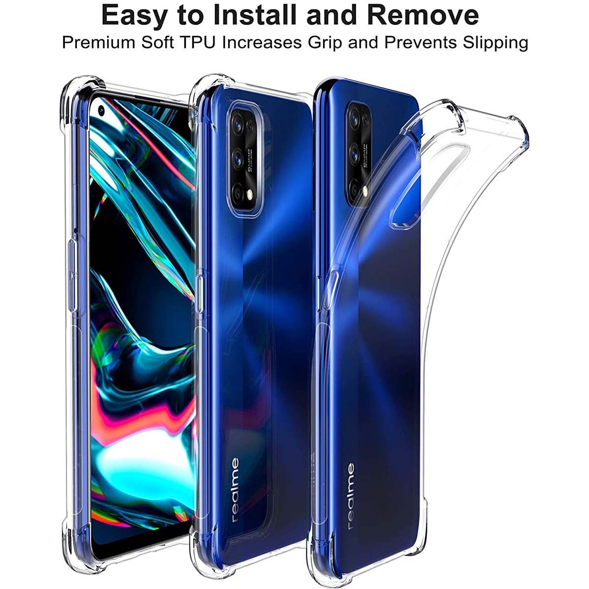 Funda Gel Tpu Anti-Shock Transparente para Realme 7 Pro