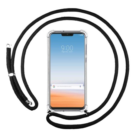 Funda Colgante Transparente para Lg G7 Thinq con Cordon Negro
