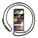 Funda Colgante Transparente para Lg K22 con Cordon Verde / Dorado