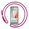 Funda Colgante Transparente para OnePlus Nord N100 con Cordon Rosa Fucsia