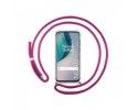 Funda Colgante Transparente para OnePlus Nord N10 5G con Cordon Rosa Fucsia