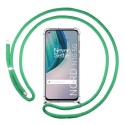 Funda Colgante Transparente para OnePlus Nord N10 5G con Cordon Verde Agua