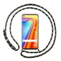 Funda Colgante Transparente para Realme 7 con Cordon Verde / Dorado