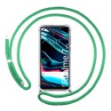 Funda Colgante Transparente para Realme 7 Pro con Cordon Verde Agua