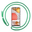 Funda Colgante Transparente para Samsung Galaxy A42 5G con Cordon Verde Agua