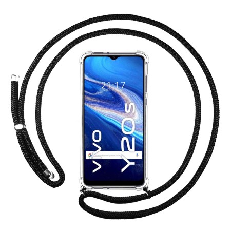 Funda Colgante Transparente para Vivo Y20s / Y11s con Cordon Negro